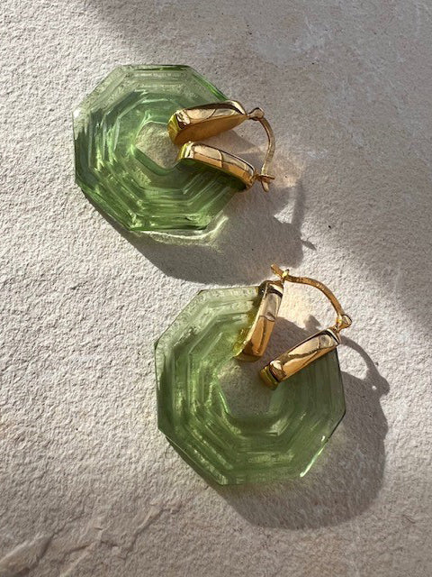 Sphinx Earrings Emerald