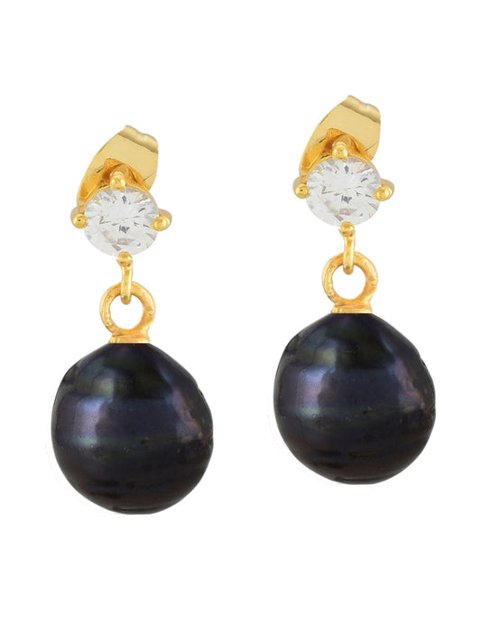 Cassandra Earrings Black Pearl