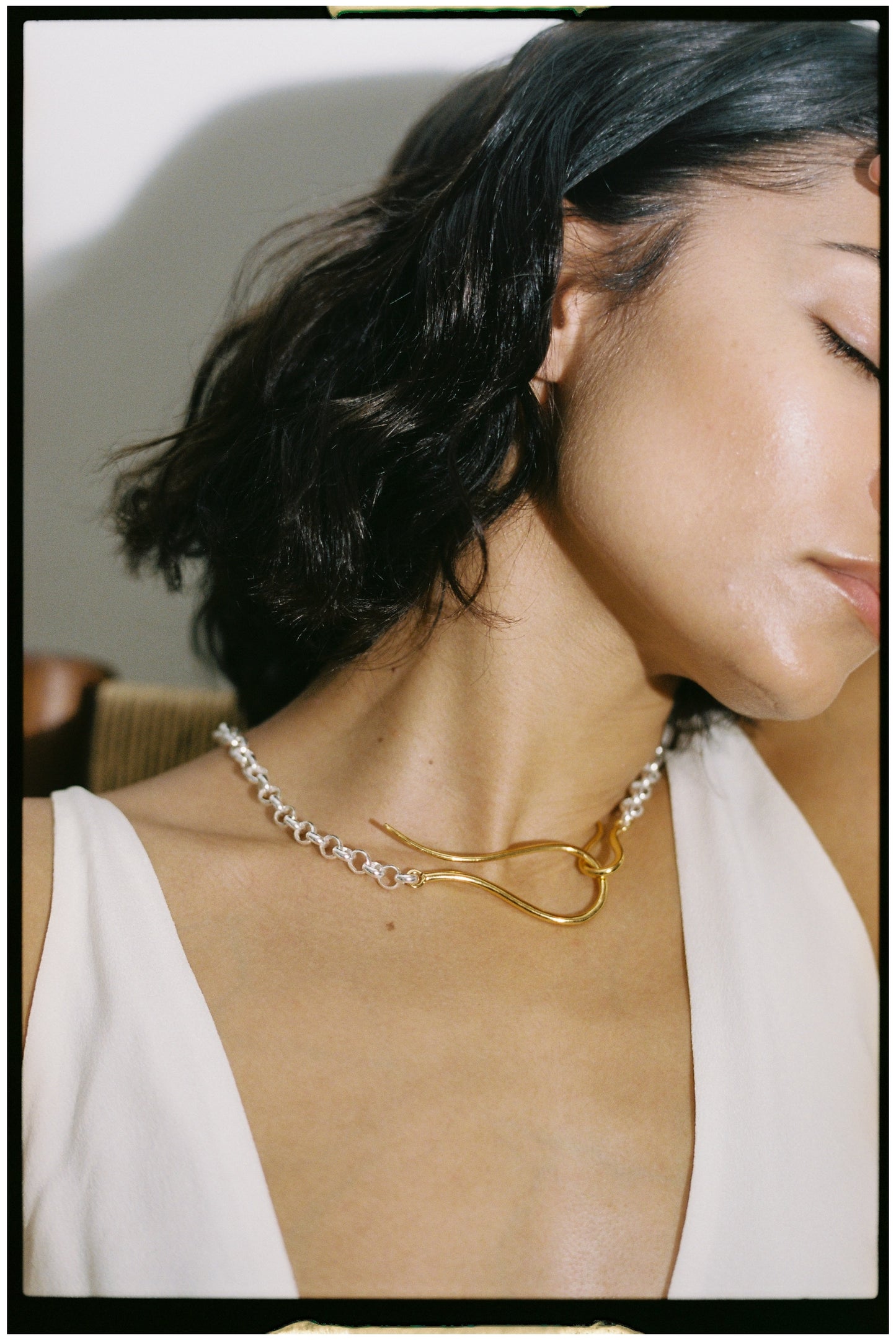 Hook Necklace Silver and Gold