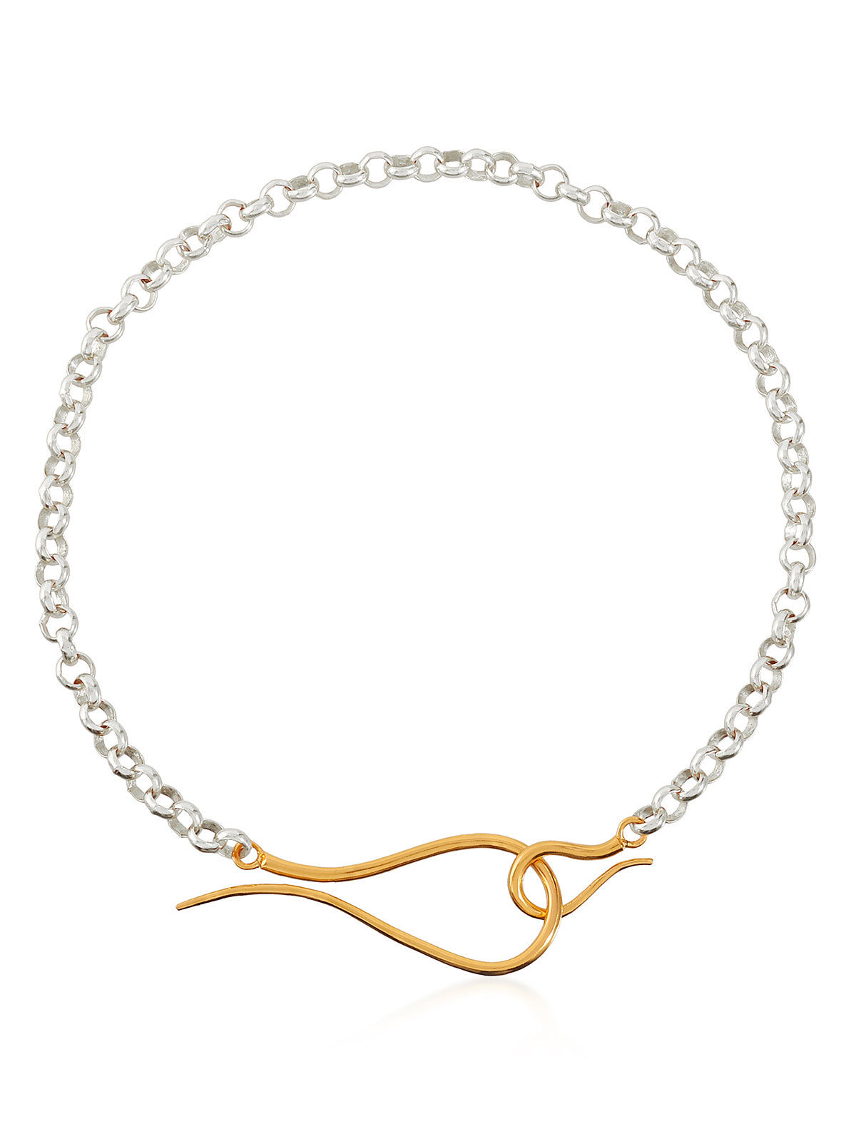 Hook Necklace Silver and Gold