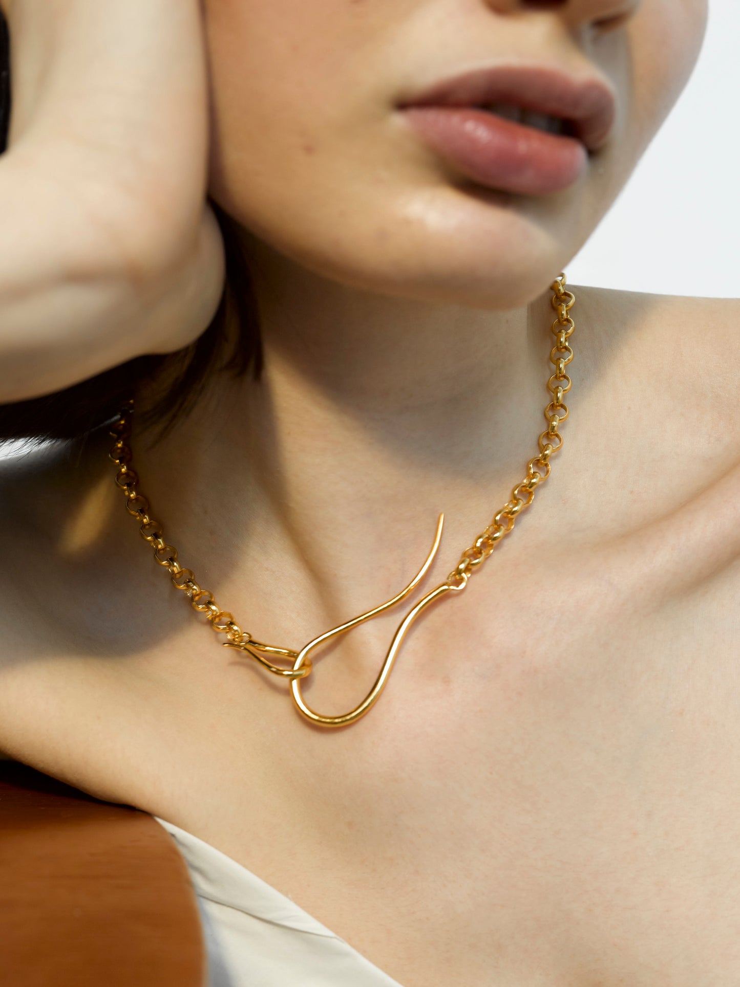 Hook Necklace Silver and Gold