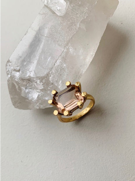 Square Claw Ring Citrine